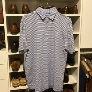 Johnnie mens blue striped polo